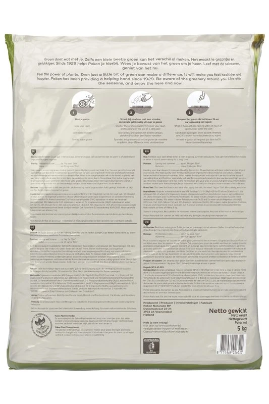 Pokon Gazonmest Met Kalk 5kg Voor 75m² 2 Pokon Gazonmest Met Kalk 5kg Voor 75m² - Afbeelding 2