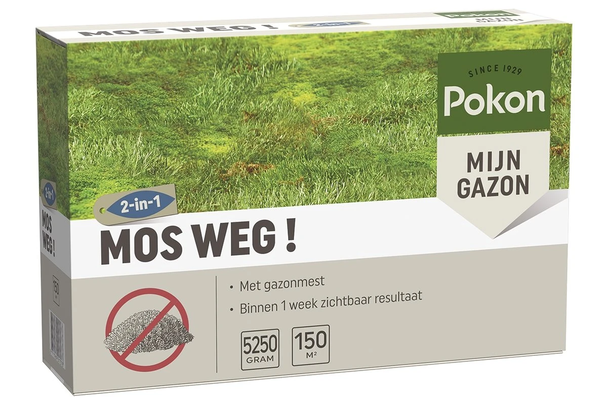 Pokon Mos Weg! 5,25kg Voor 150m² 1 Pokon Mos Weg! 5,25kg Voor 150m²